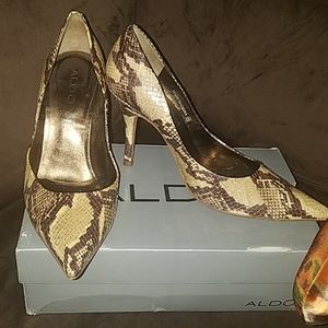 Snake print heels